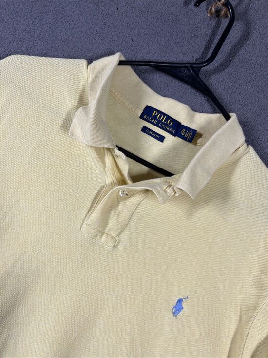 Polo by Ralph Lauren Other - Polo Ralph Lauren Men's Golf Shirt XL Yellow Classic Fit Short Sleeve Textured